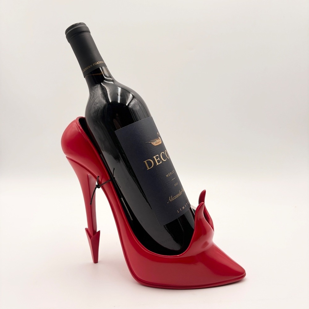 Wild Eye Designs Halloween Red Devil High Heel Stiletto Wine Bottle Holder Horns